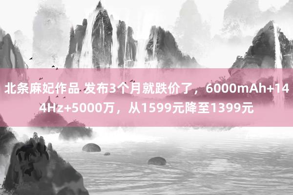 北条麻妃作品 发布3个月就跌价了，6000mAh+144Hz+5000万，从1599元降至1399元