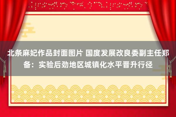 北条麻妃作品封面图片 国度发展改良委副主任郑备：实验后劲地区城镇化水平晋升行径