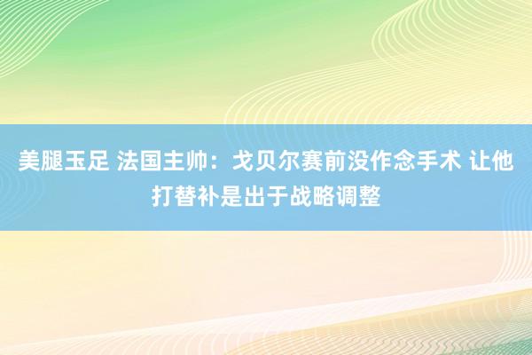 美腿玉足 法国主帅：戈贝尔赛前没作念手术 让他打替补是出于战略调整