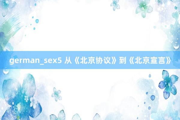 german_sex5 从《北京协议》到《北京宣言》