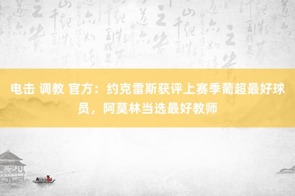 电击 调教 官方：约克雷斯获评上赛季葡超最好球员，阿莫林当选最好教师