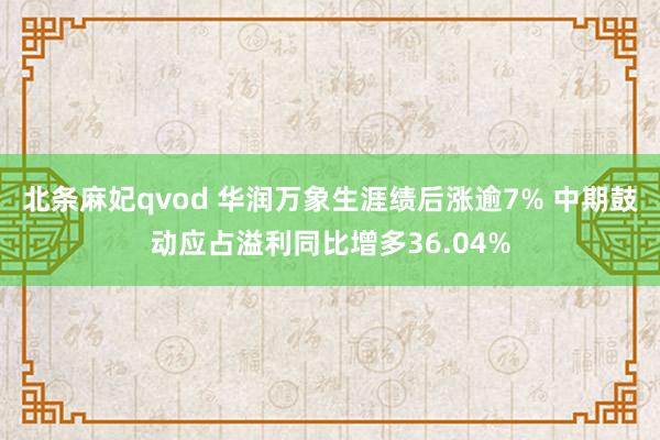 北条麻妃qvod 华润万象生涯绩后涨逾7% 中期鼓动应占溢利同比增多36.04%