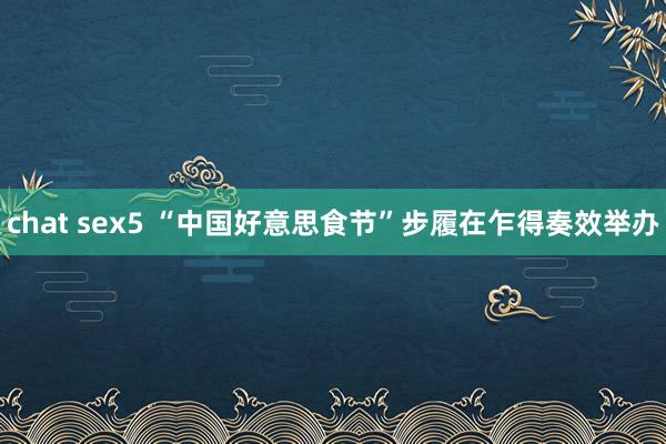 chat sex5 “中国好意思食节”步履在乍得奏效举办